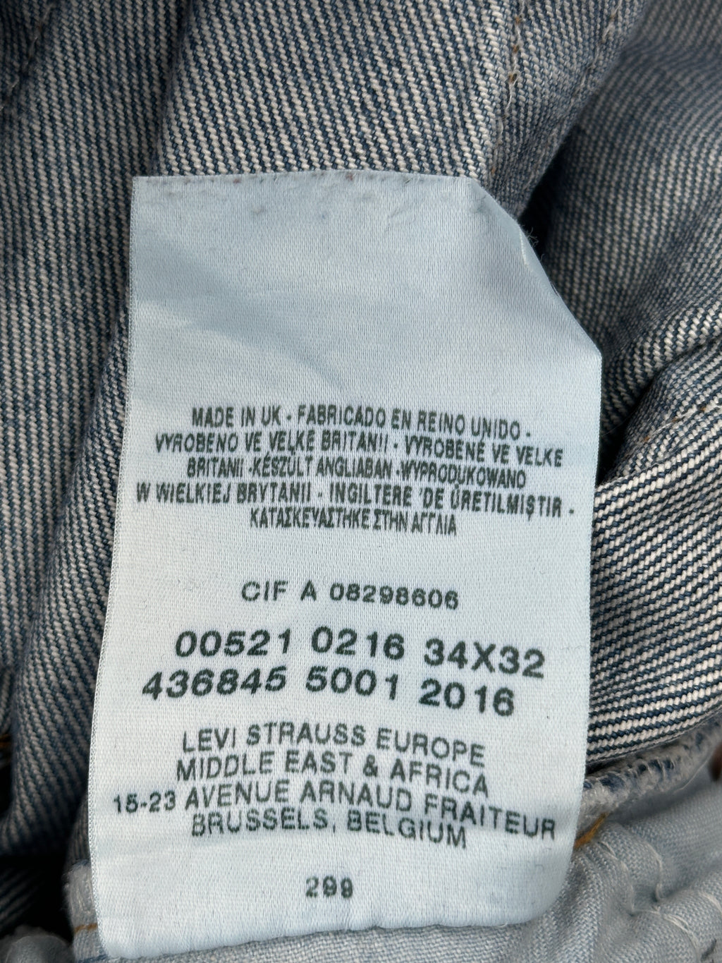 Levi's Blue Wash Denim Jeans