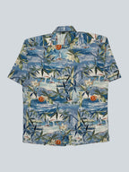 Off Shore Hawaiian Shirt With Beach Scene Print