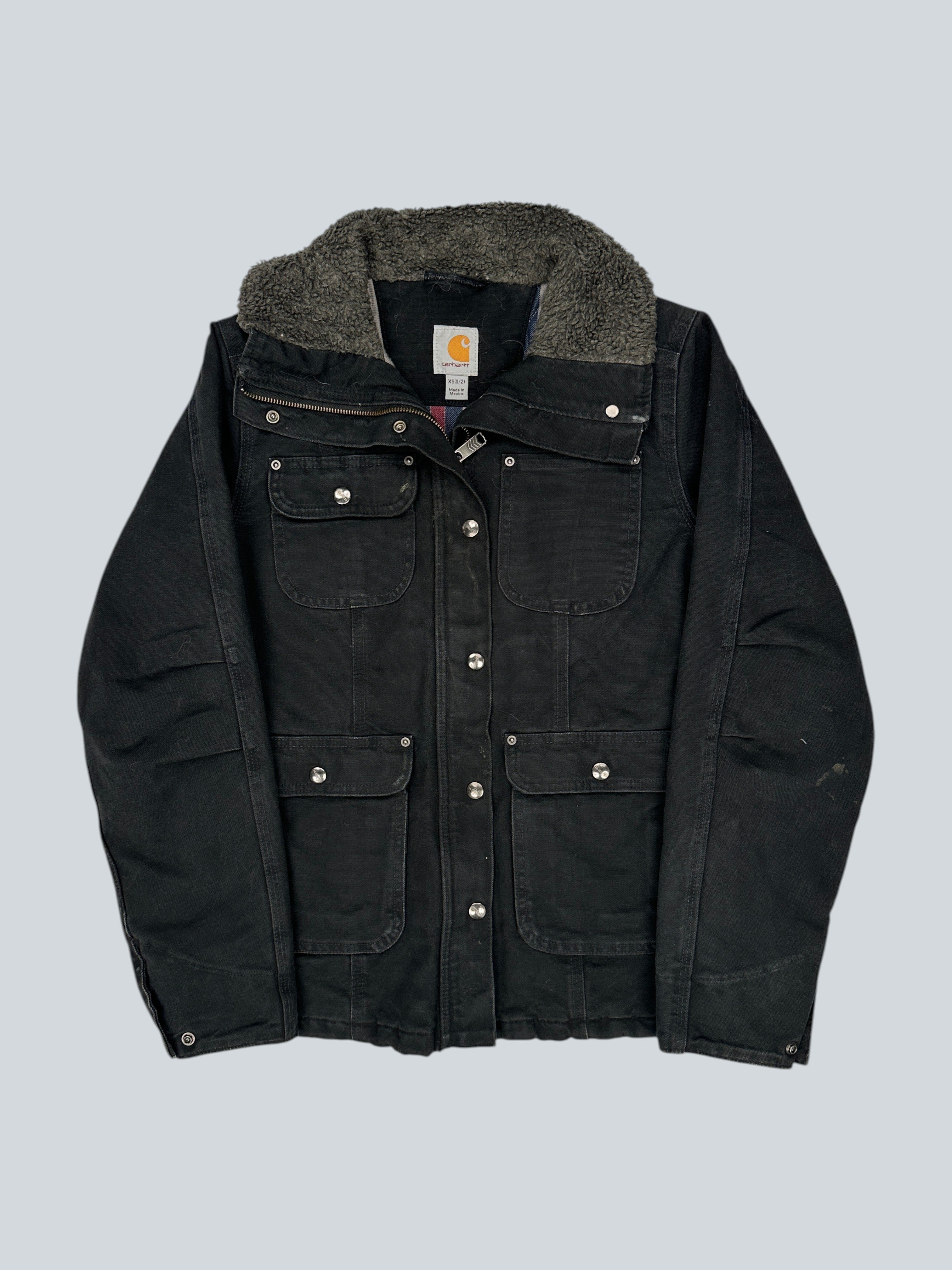 Carhartt Black Sherpa Lined Work Jacket