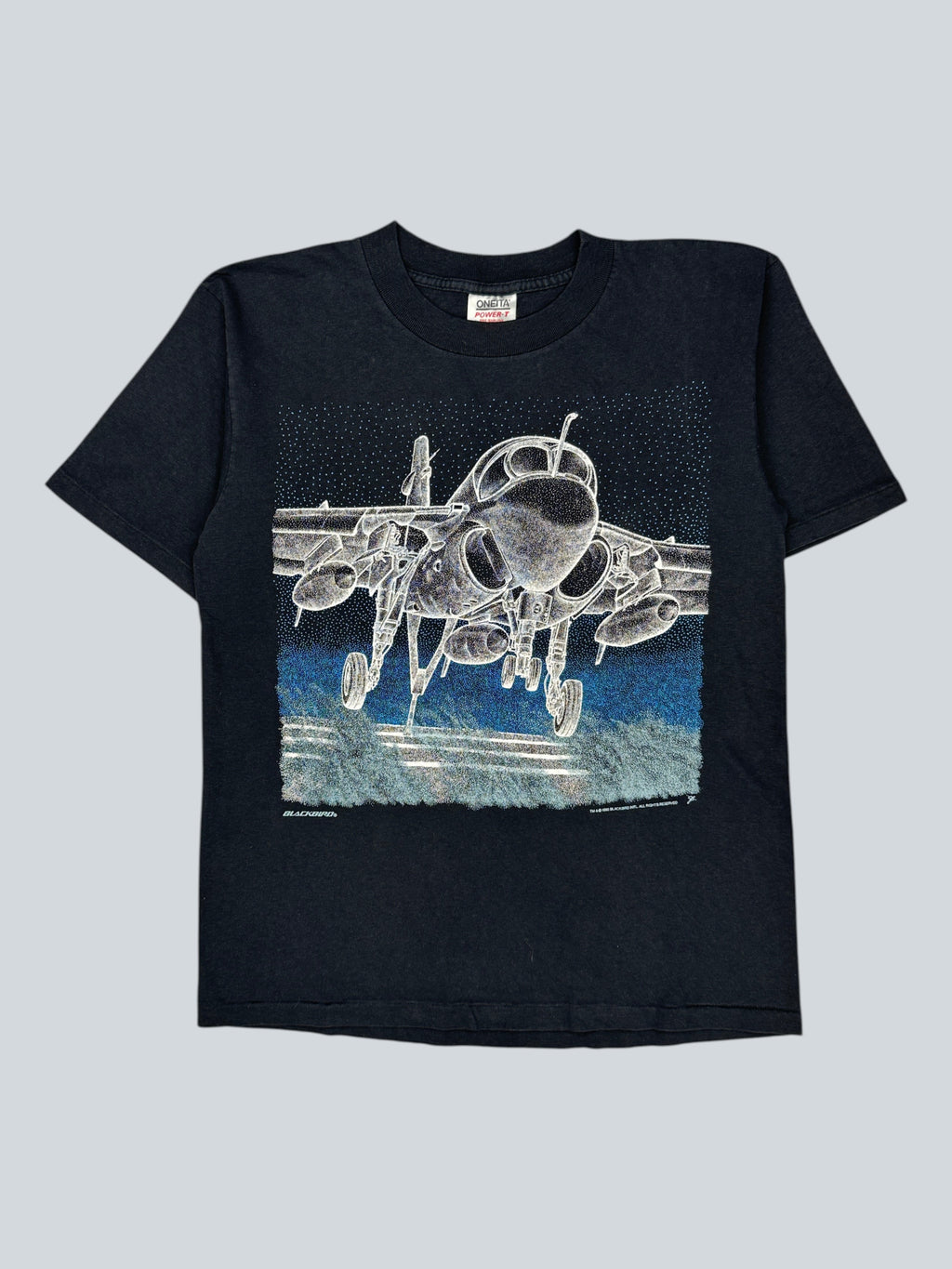 Oneita Graphic Print Black T-shirt