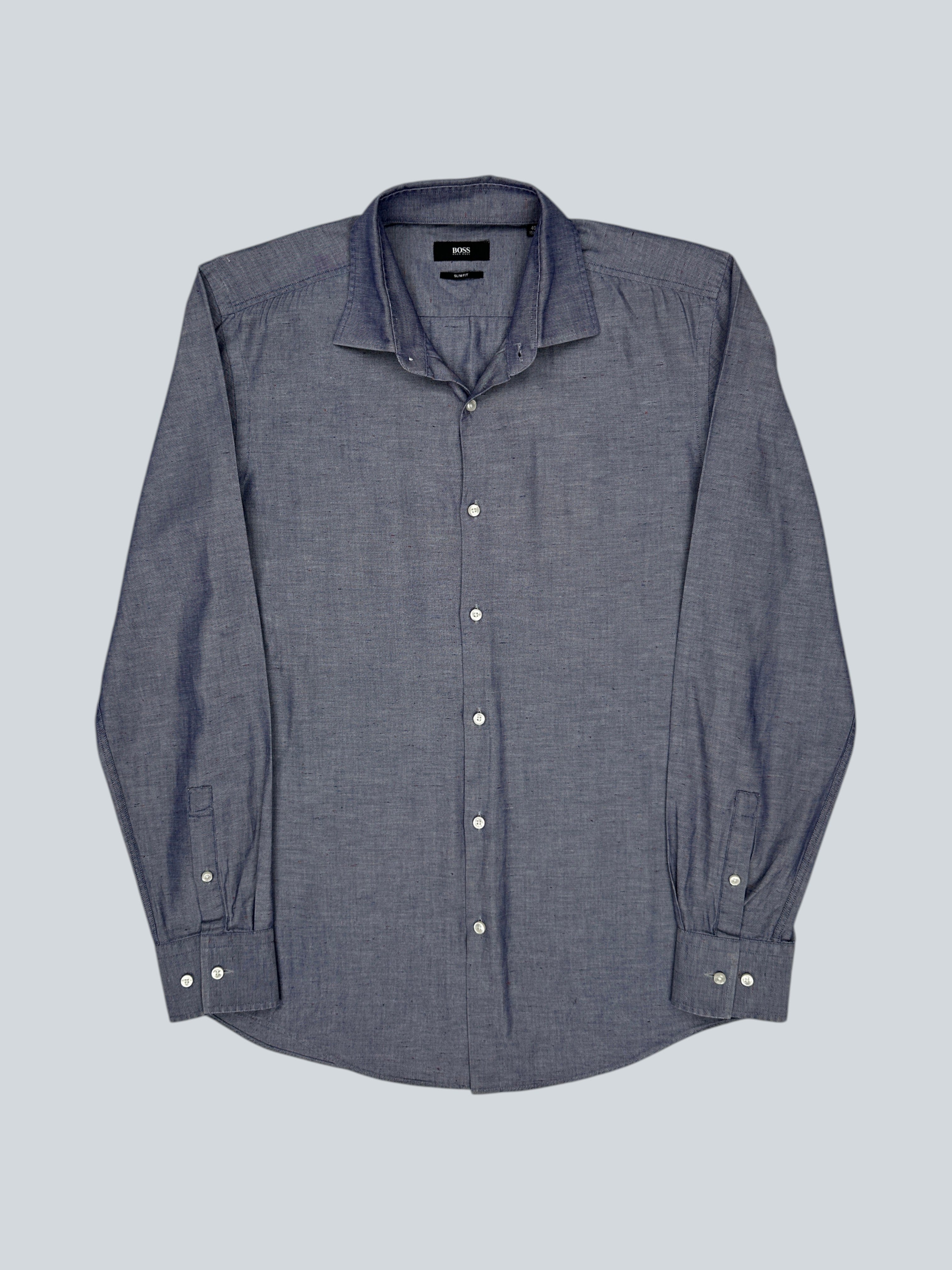 Hugo Boss Blue Cotton Shirt