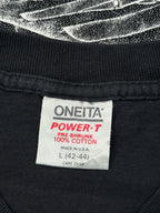 Oneita Graphic Print Black T-shirt