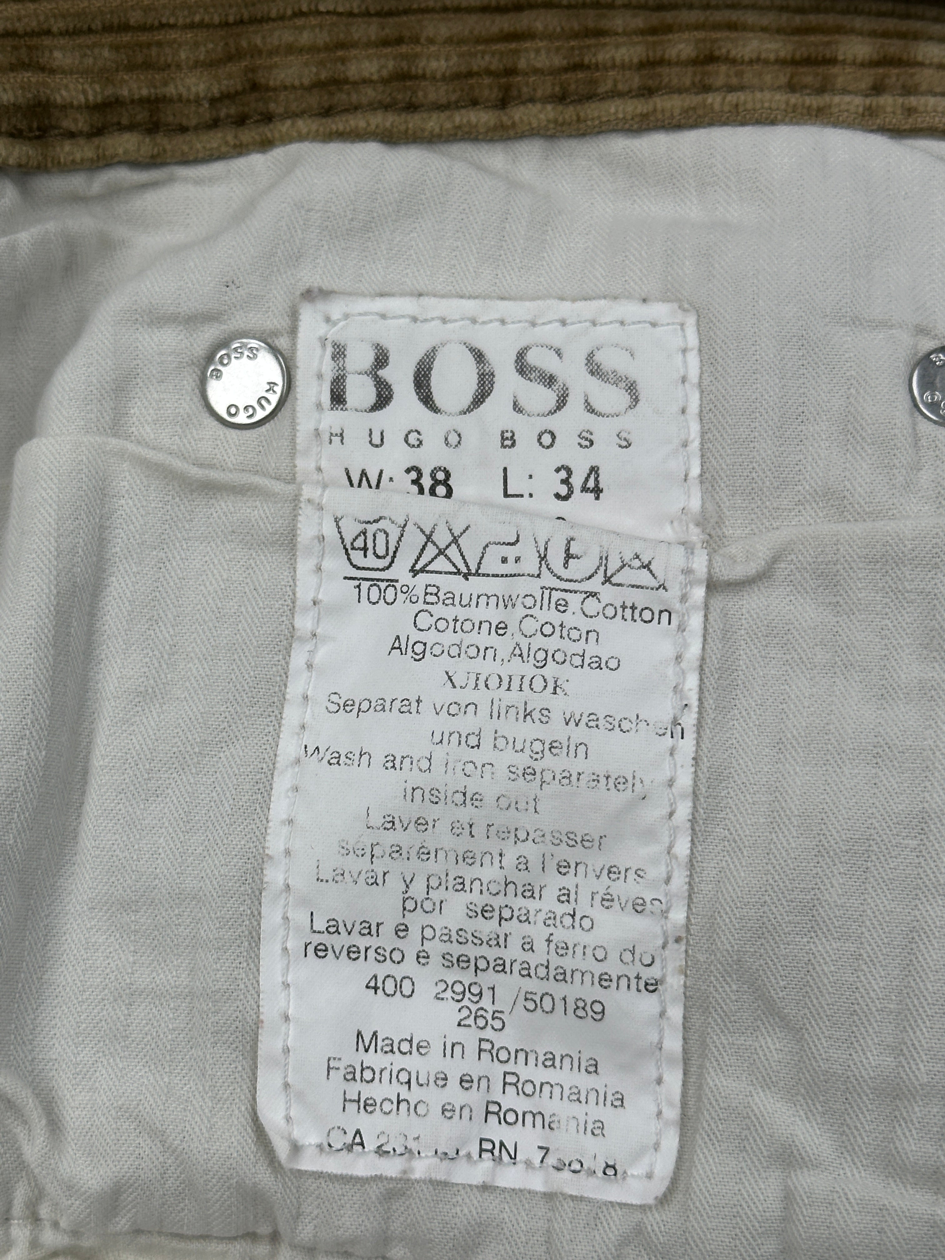 Hugo Boss Tan Corduroy Pants