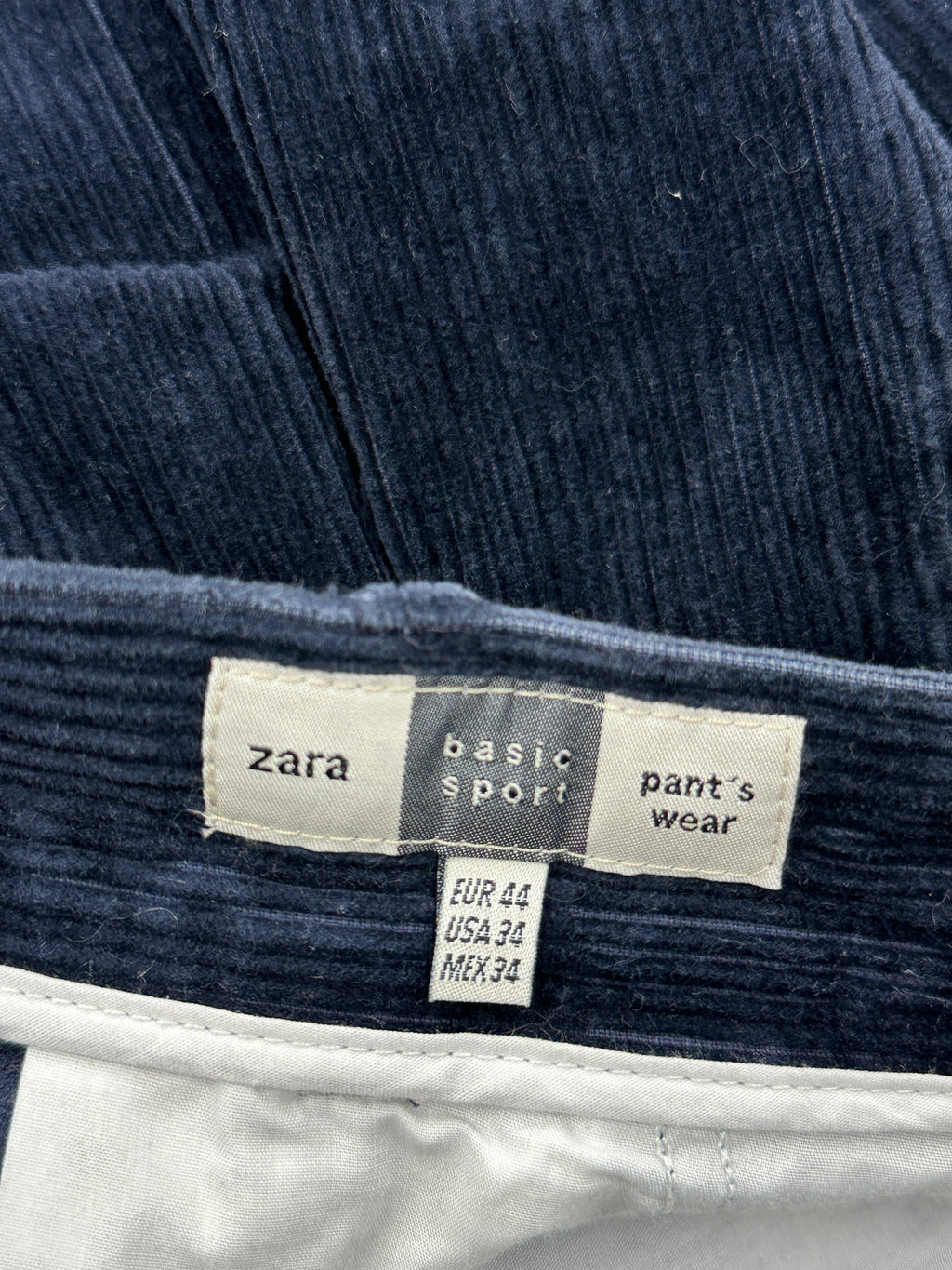 Zara Navy Blue Corduroy Pants