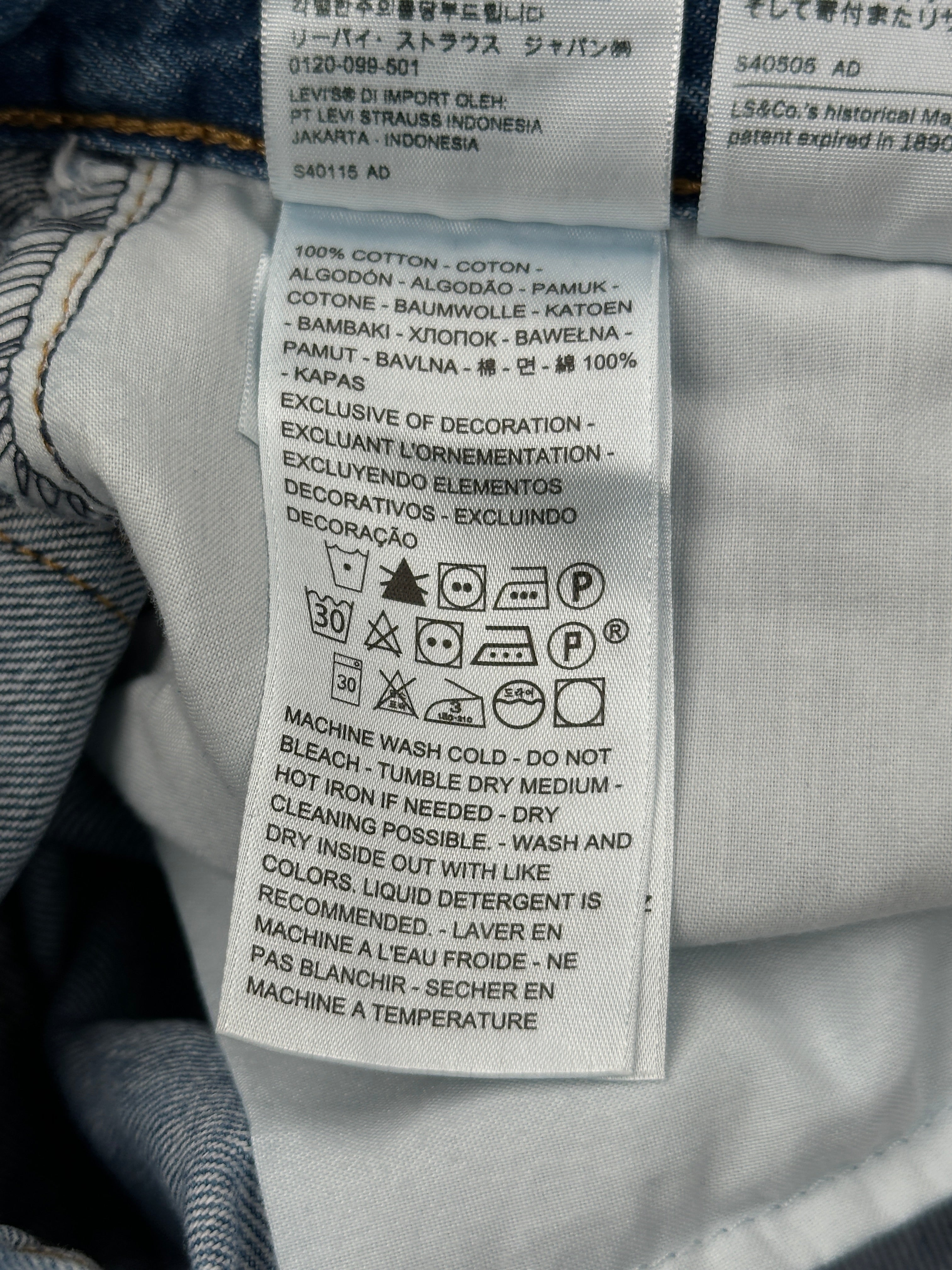 Levi's Blue Cotton Denim
