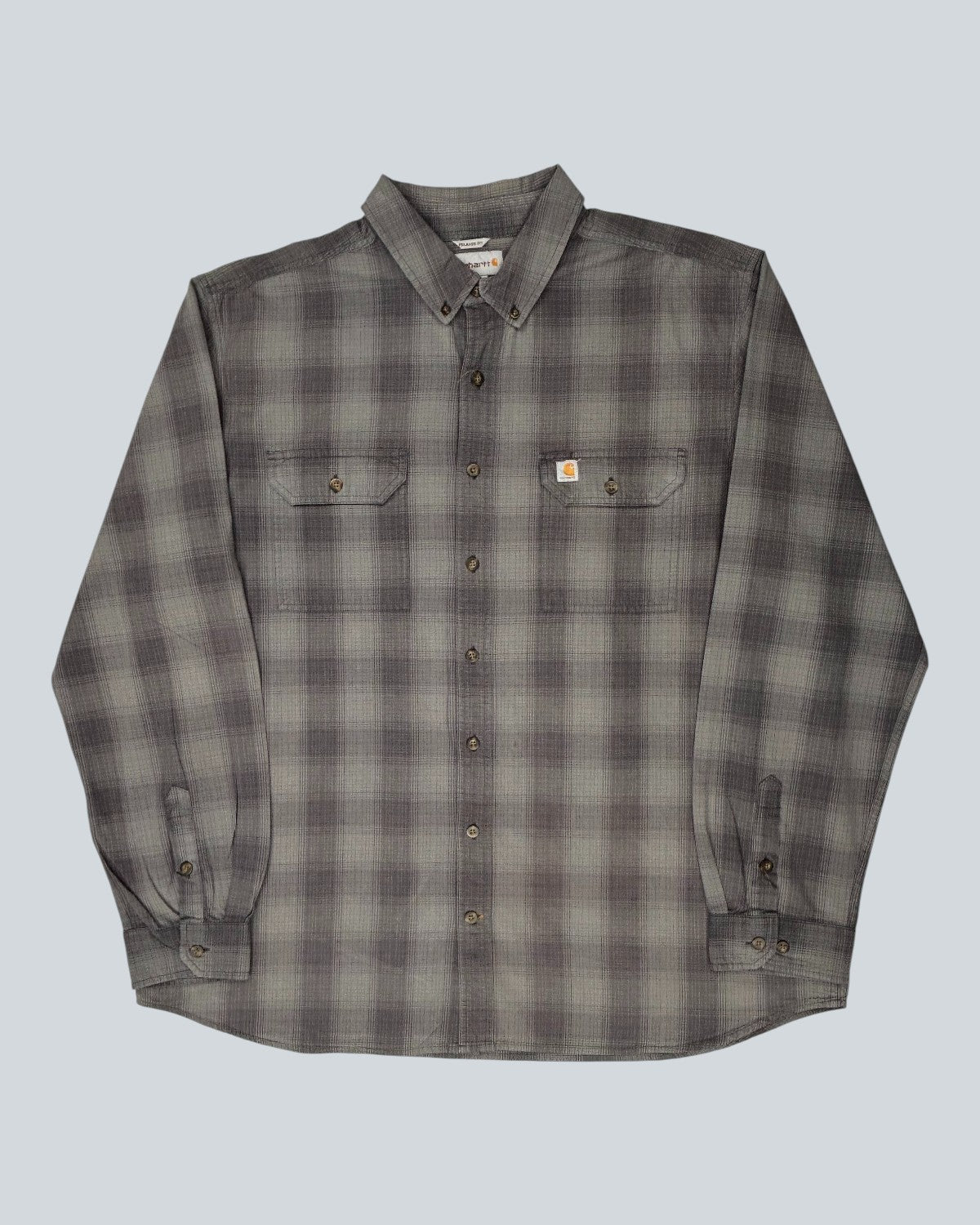 Carhartt Grey Plaid Button-Down Shirt