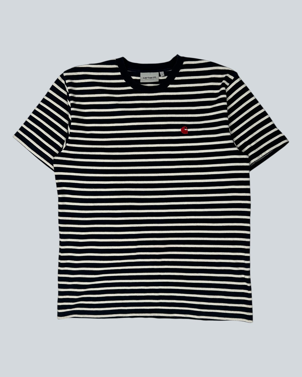 Carhartt WIP Navy & Off-White Striped T-Shirt