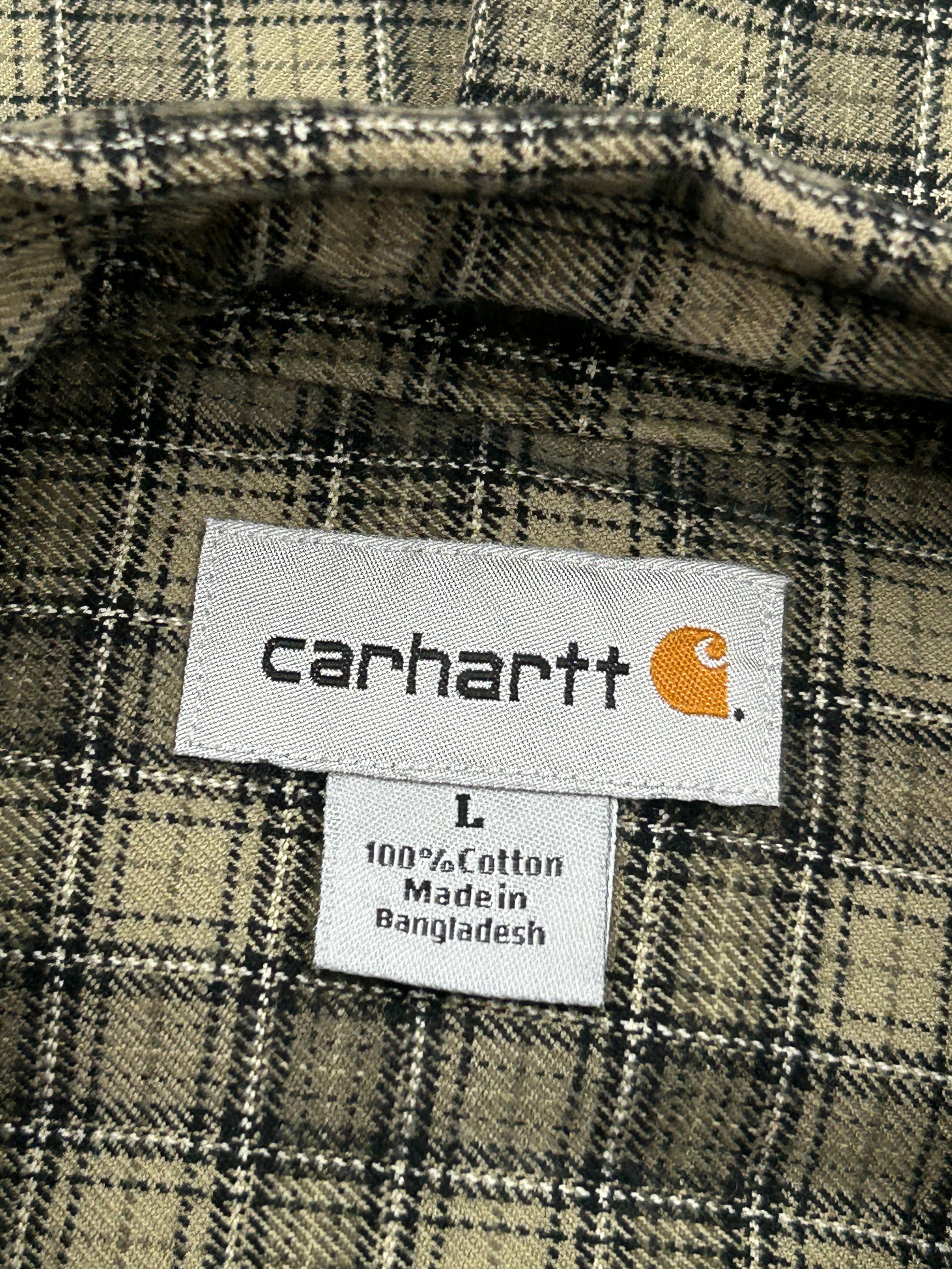 Carhartt Beige & Black Plaid Button-Down Shirt