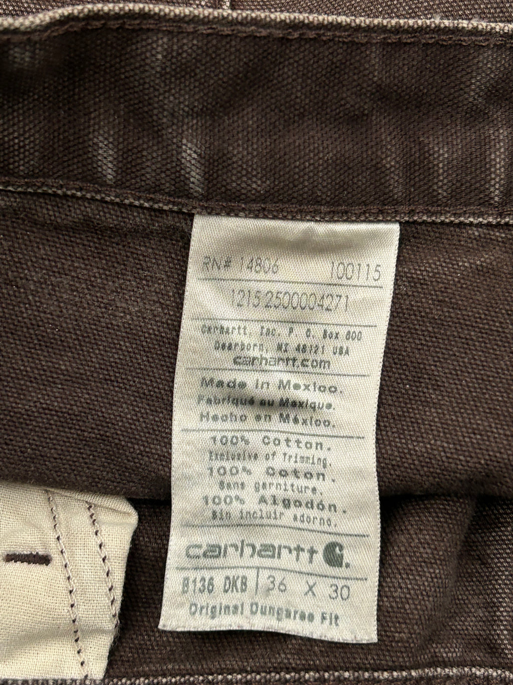 Carhartt Dungaree Fit Brown Pants
